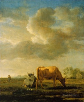 Ganado Vaca Toro Painting - adriaen van de velde vacas en un prado 1658